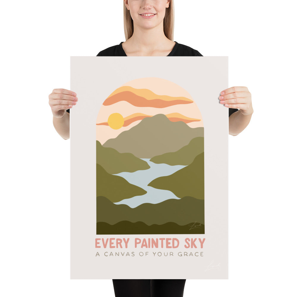Every Painted Sky Poster - Faith Art by Lagarto Art
