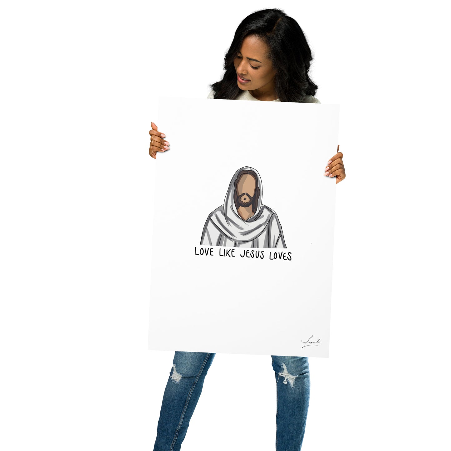 Love Like Jesus Poster - Faith Art by Lagarto Art