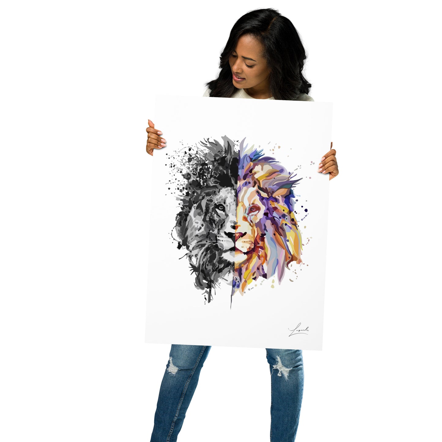 Poster of a Lion - Abstract Wildlife - Lagarto Art