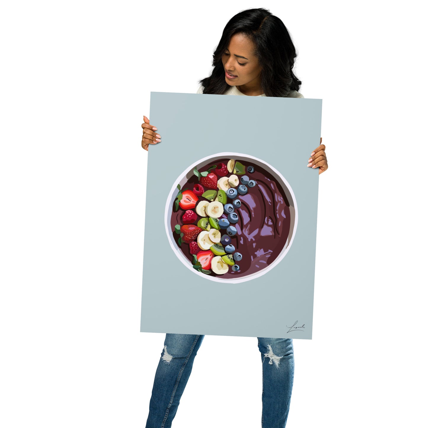 Acai Smoothie Bowl Poster - Food Art by Lagarto Art