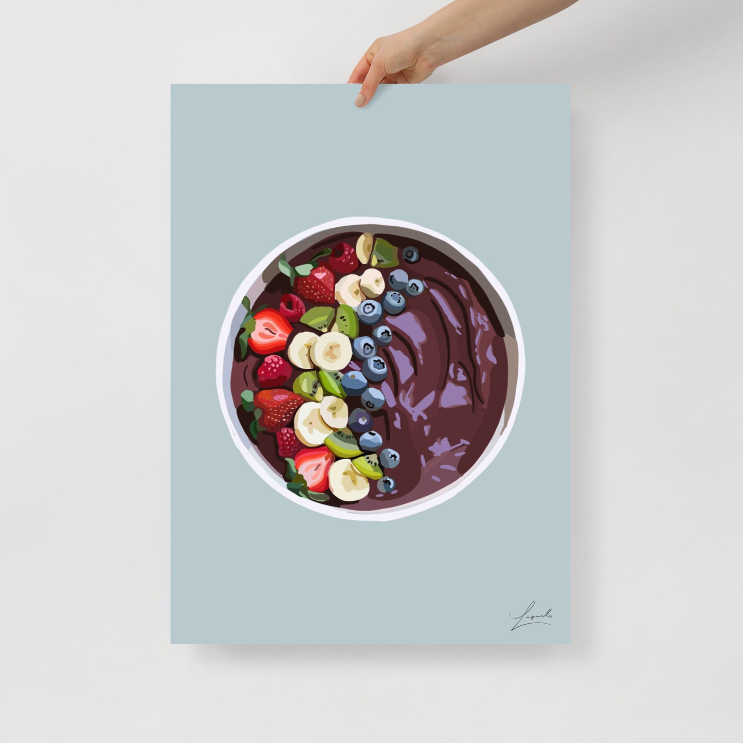 Acai Smoothie Bowl Poster - Food Art by Lagarto Art