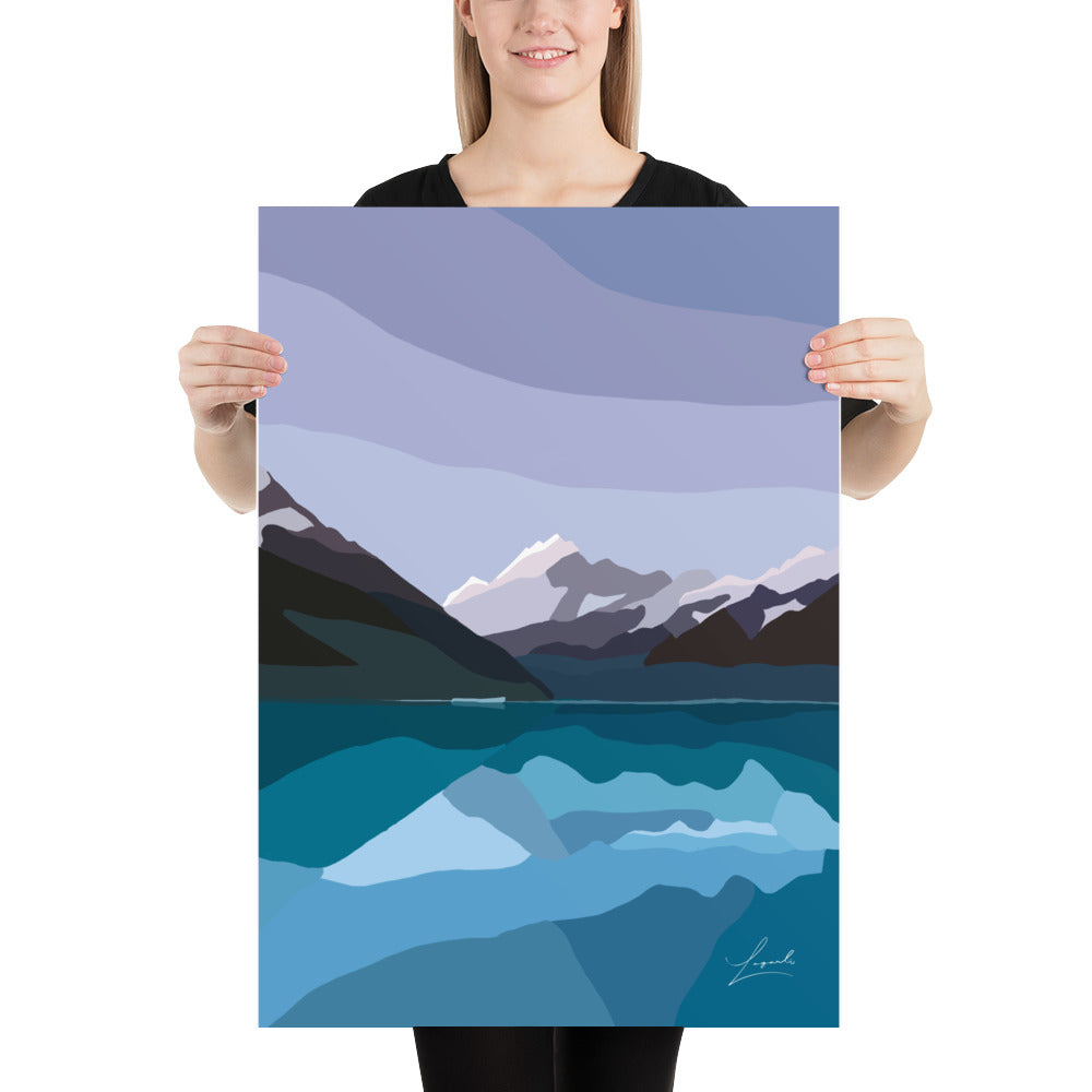 Poster of Aoraki Mount Cook New Zealand - Abstract Digital Landscapes - Lagarto Art