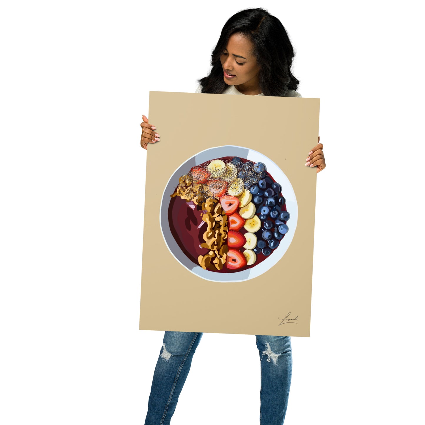 Berry Smoothie Bowl Poster - Food Art by Lagarto Art