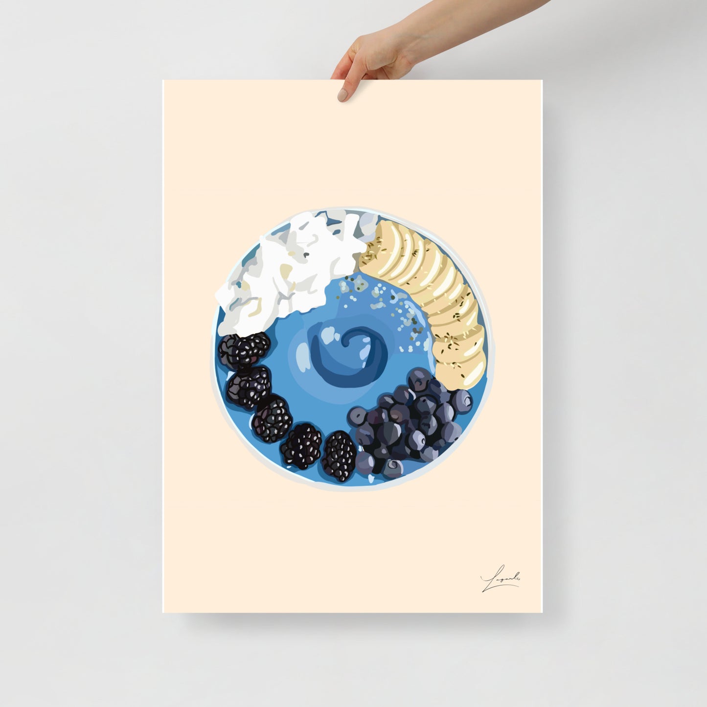 Blue Berry Smoothie Poster - Food Art by Lagarto Art