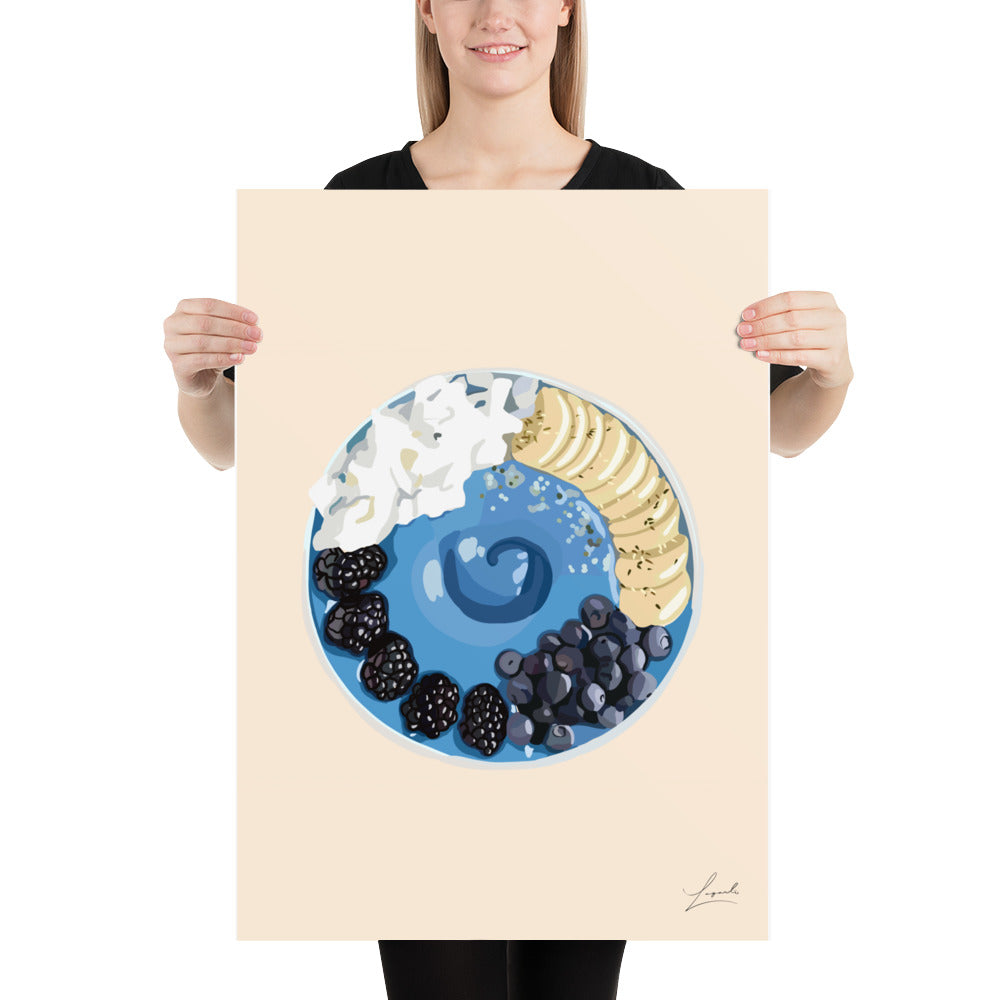 Blue Berry Smoothie Poster - Food Art by Lagarto Art