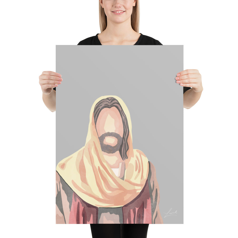 Face of Jesus Poster - Faith Art by Lagarto Art