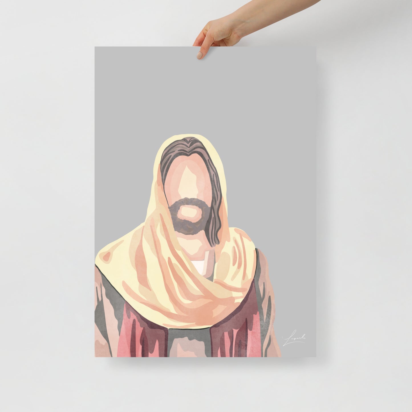 Face of Jesus Poster - Faith Art by Lagarto Art