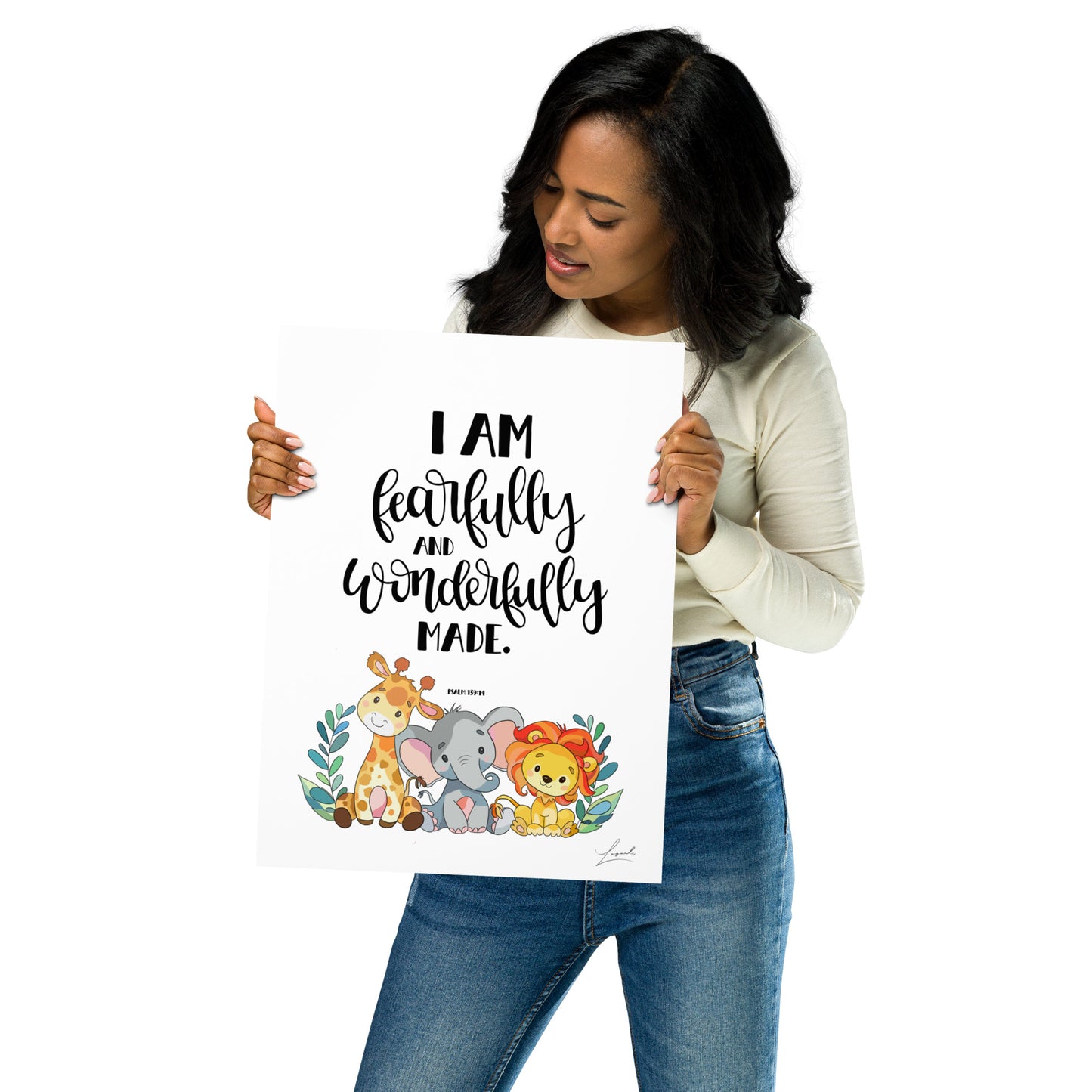 Fearfully and Wonderfully Made Poster - Faith Art by Lagarto Art