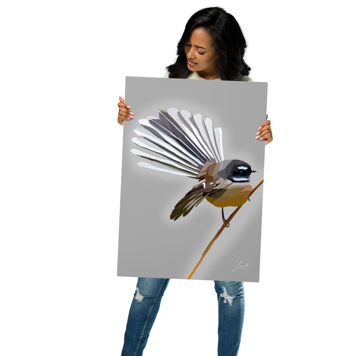 Poster of a Fantail - Abstract Wildlife - Lagarto Art