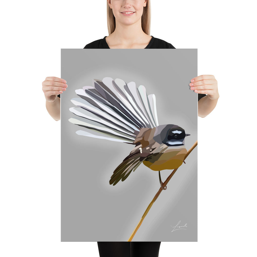 Poster of a Fantail - Abstract Wildlife - Lagarto Art