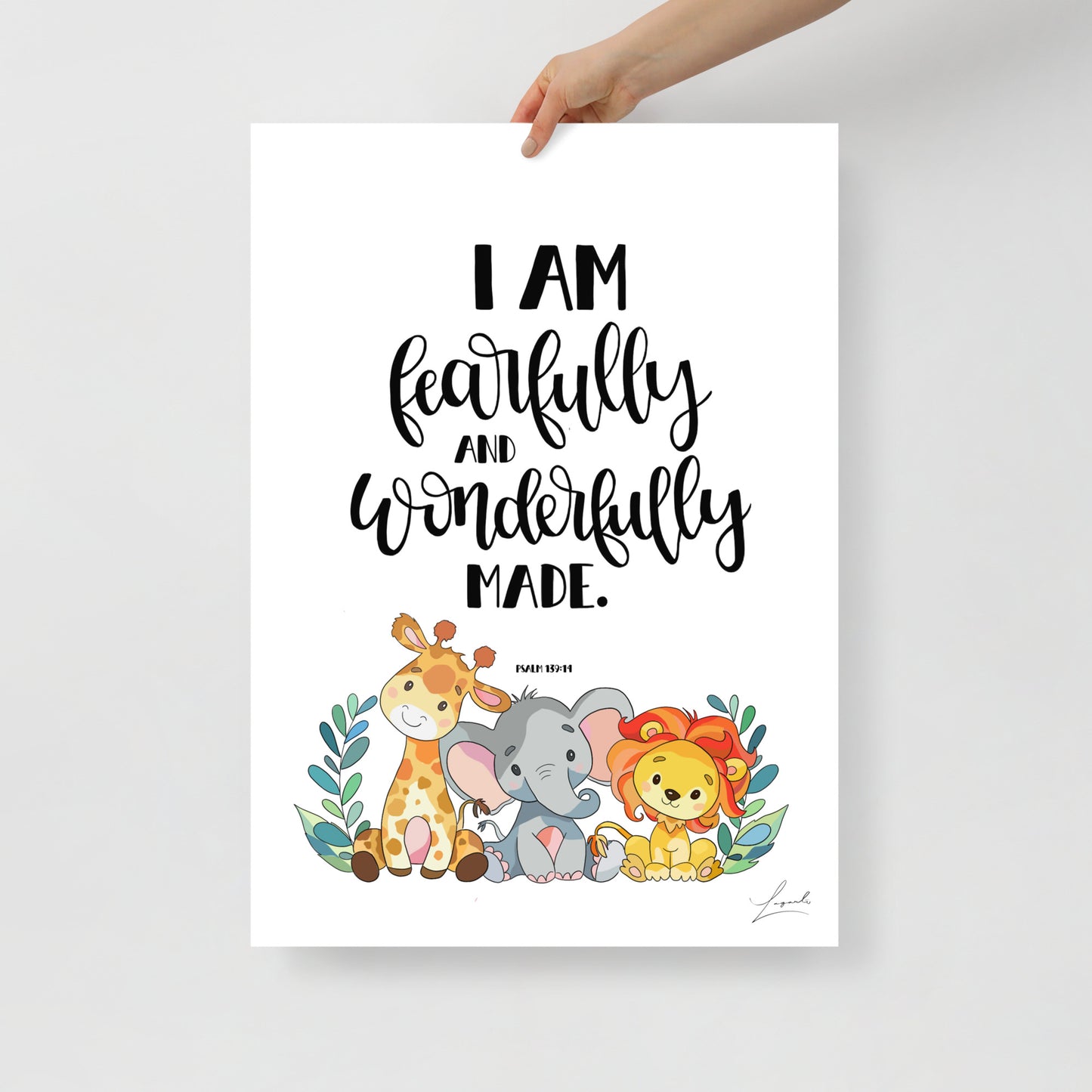 Fearfully and Wonderfully Made Poster - Faith Art by Lagarto Art