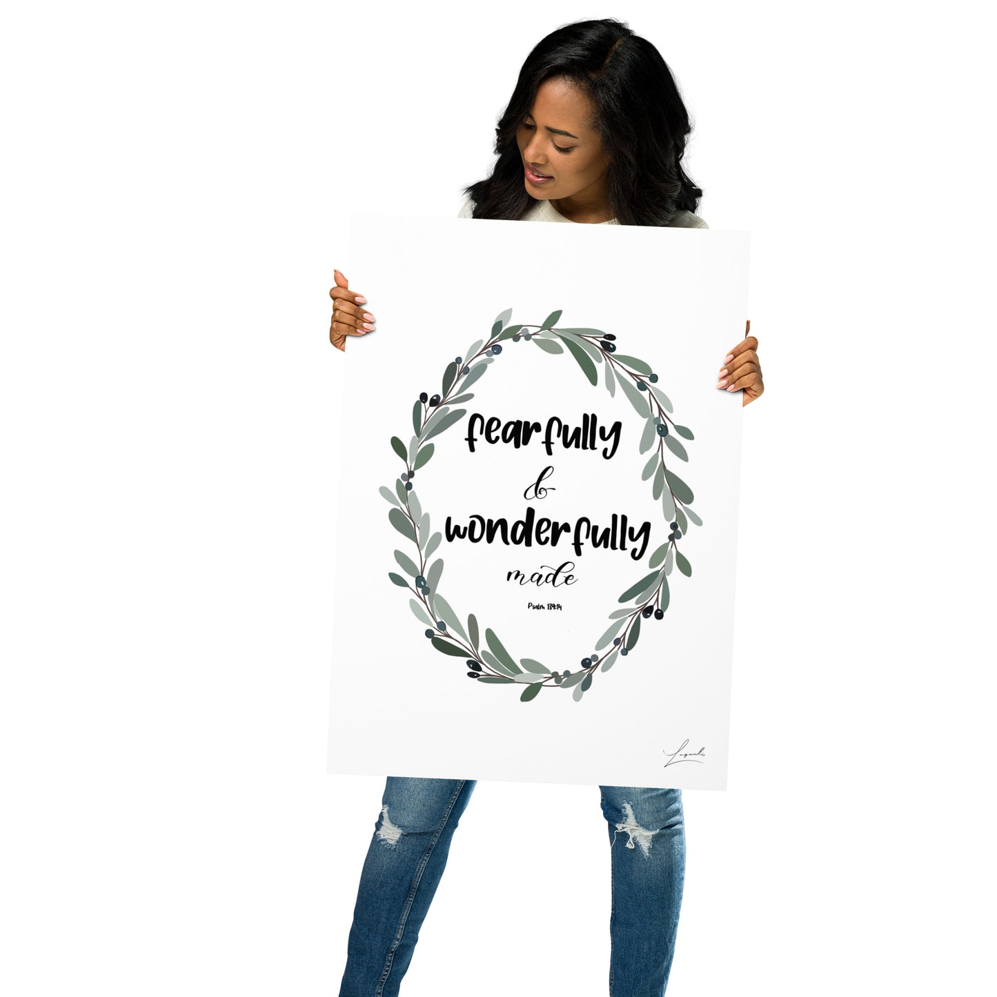 Fearfully Wonderfully Poster - Faith Art by Lagarto Art