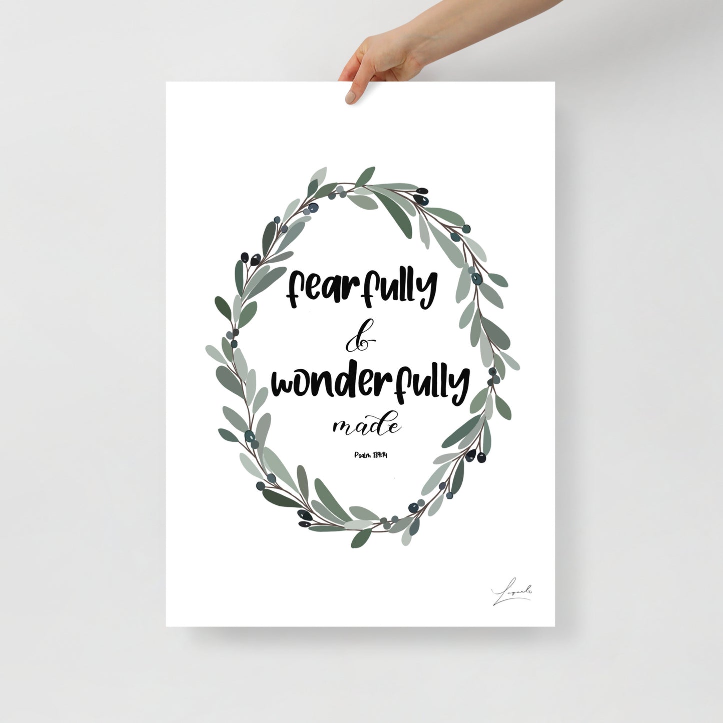 Fearfully Wonderfully Poster - Faith Art by Lagarto Art