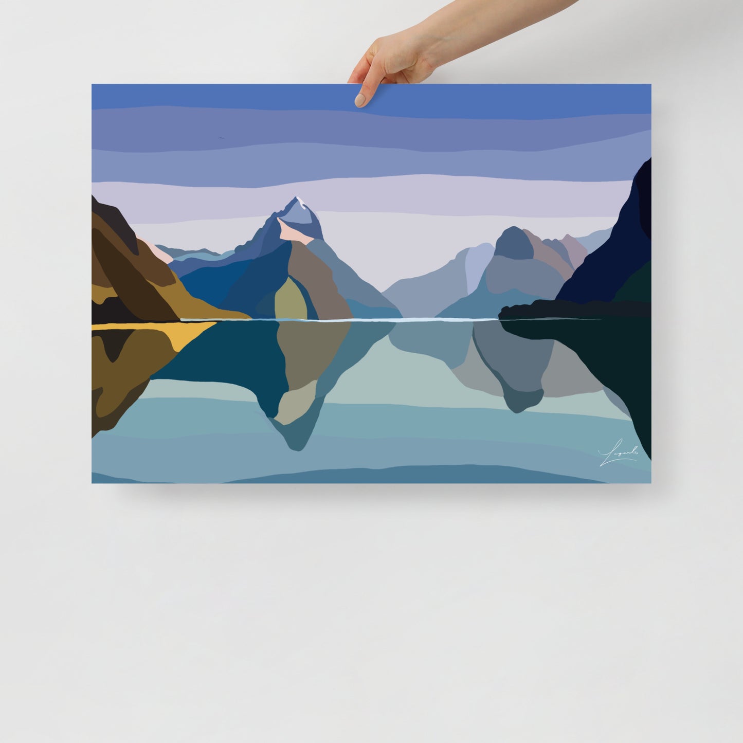 Poster of Milford Sound Fiordland New Zealand - Abstract Digital Landscapes - Lagarto Art