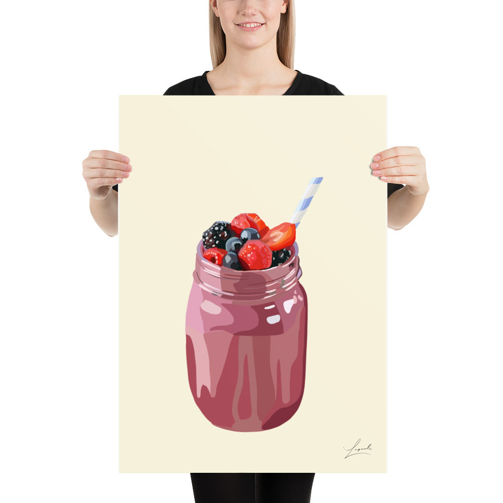 Mixed Berry Smoothie Poster - Food Art by Lagarto Art