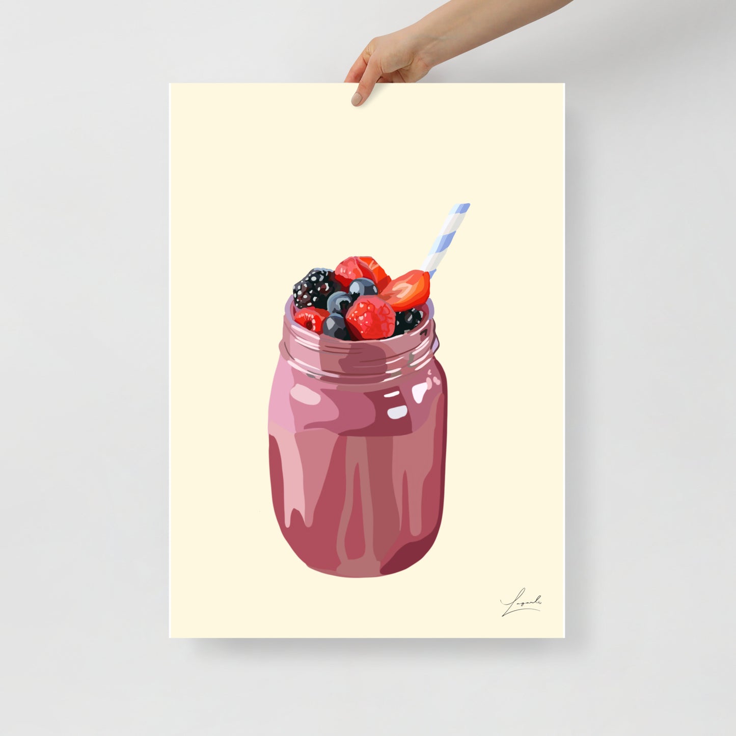 Mixed Berry Smoothie Poster - Food Art by Lagarto Art