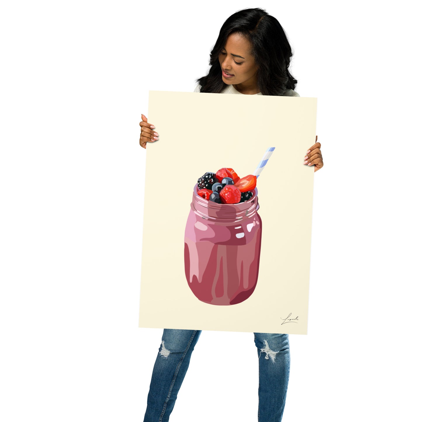 Mixed Berry Smoothie Poster - Food Art by Lagarto Art