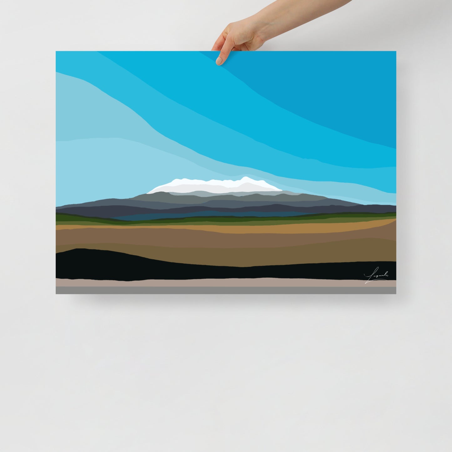 Poster of Mount Ruapehu New Zealand - Abstract Digital Landscapes - Lagarto Art