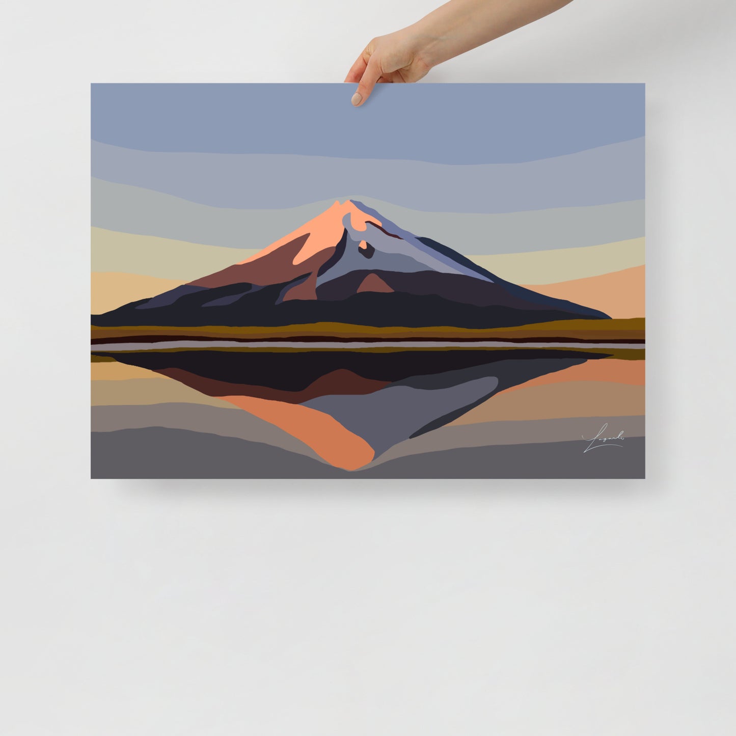 Poster of Mount Taranaki New Zealand - Abstract Digital Landscapes - Lagarto Art