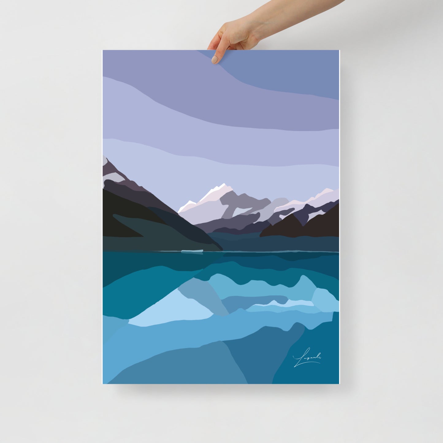 Poster of Aoraki Mount Cook New Zealand - Abstract Digital Landscapes - Lagarto Art