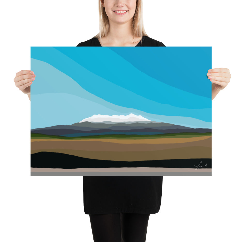 Poster of Mount Ruapehu New Zealand - Abstract Digital Landscapes - Lagarto Art