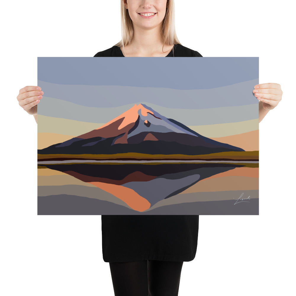 Poster of Mount Taranaki New Zealand - Abstract Digital Landscapes - Lagarto Art