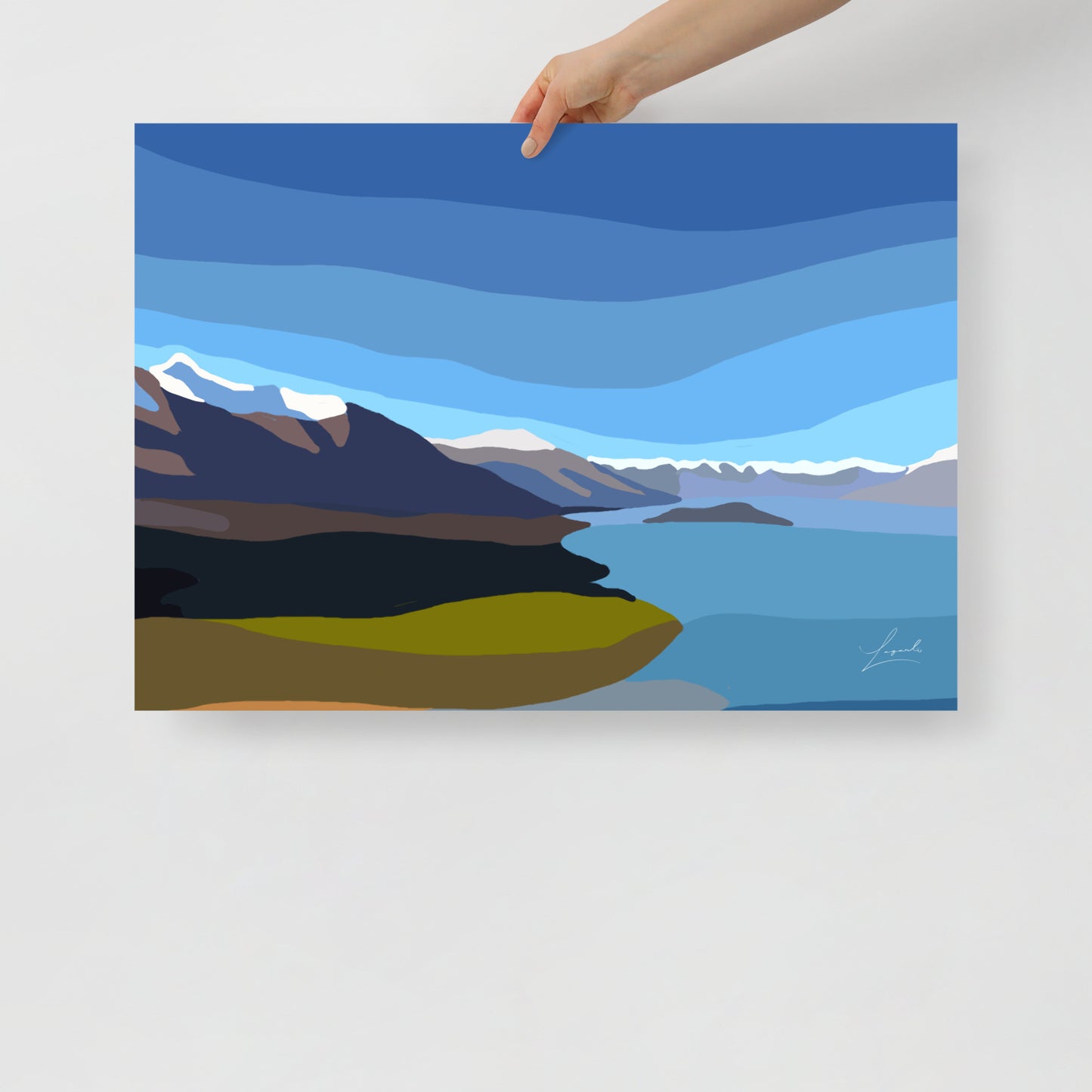 Poster of Queenstown New Zealand - Abstract Digital Landscapes - Lagarto Art