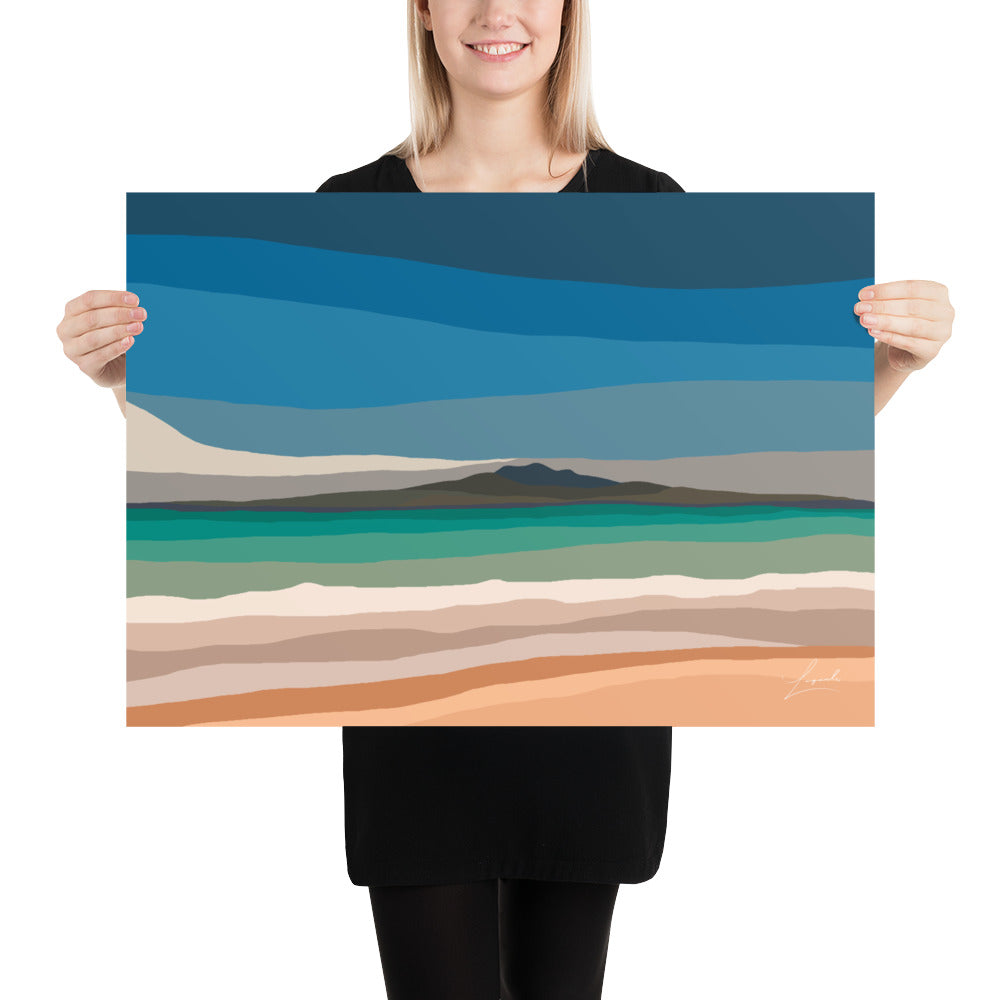 Poster of Rangitoto Island Auckland New Zealand - Abstract Digital Landscapes - Lagarto Art