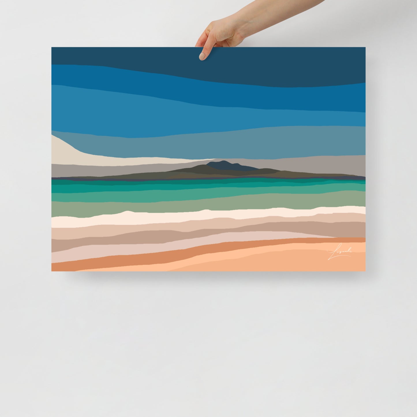 Poster of Rangitoto Island Auckland New Zealand - Abstract Digital Landscapes - Lagarto Art