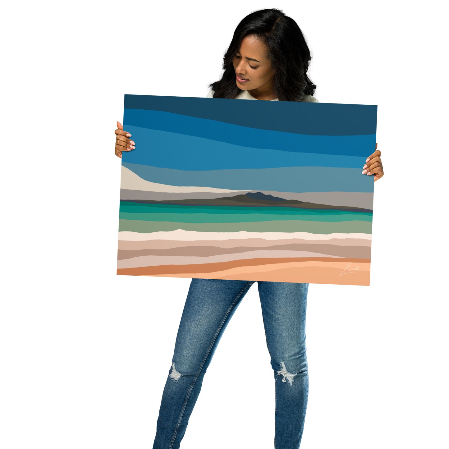 Poster of Rangitoto Island Auckland New Zealand - Abstract Digital Landscapes - Lagarto Art