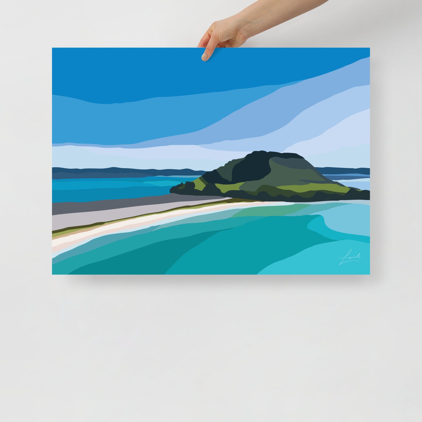 Poster of The Mount Tauranga New Zealand - Abstract Digital Landscapes - Lagarto Art